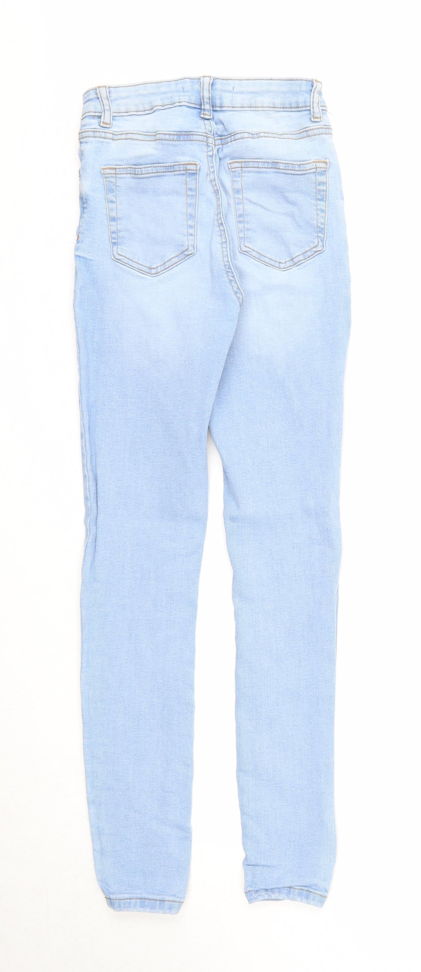 Denim & Co. Womens Blue Cotton Skinny Jeans Size 6 Regular Zip - Waist Size 21 inches