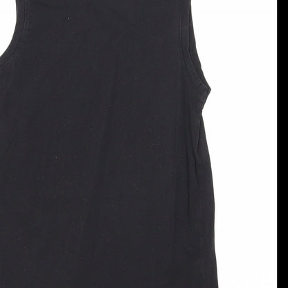 Candy Couture Girls Black Cotton Basic Tank Size 9 Years Round Neck Pullover - New York City