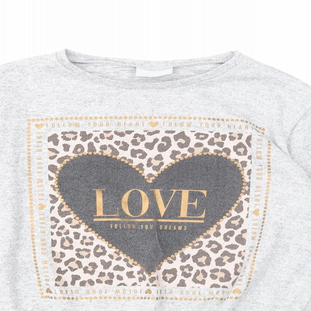 I love girls wear Girls Grey Polyester Pullover Sweatshirt Size 11 Years Pullover - Love