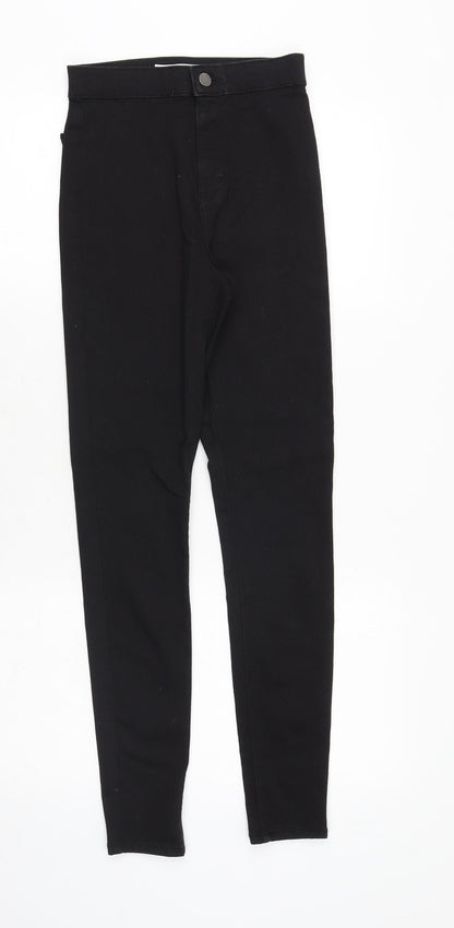Topshop Womens Black Cotton Jegging Jeans Size 26 in Slim Zip