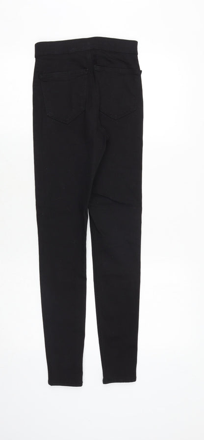Topshop Womens Black Cotton Jegging Jeans Size 26 in Slim Zip
