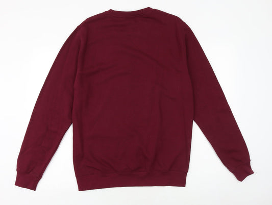 Awdis Mens Purple Cotton Pullover Sweatshirt Size M - Christmas Rugby