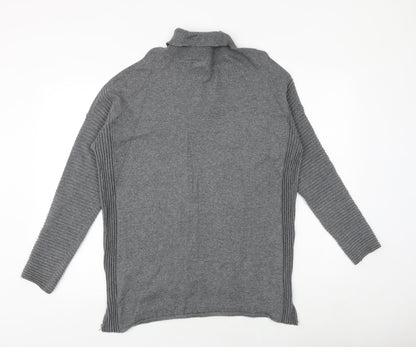 Primark Womens Grey Roll Neck Cotton Pullover Jumper Size 12
