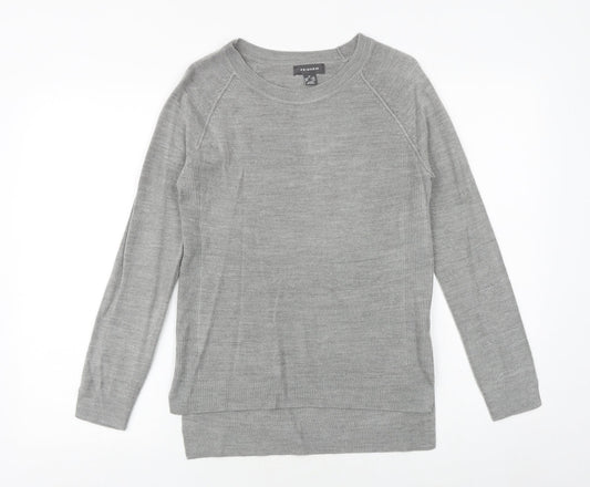Primark Womens Grey Round Neck Acrylic Pullover Jumper Size 6