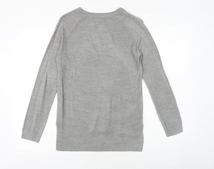 Primark Womens Grey Round Neck Acrylic Pullover Jumper Size 6