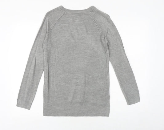 Primark Womens Grey Round Neck Acrylic Pullover Jumper Size 6