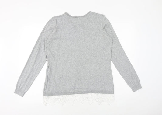 Womens UK Size 14 Dorothy Perkins Grey Pullover Jumper