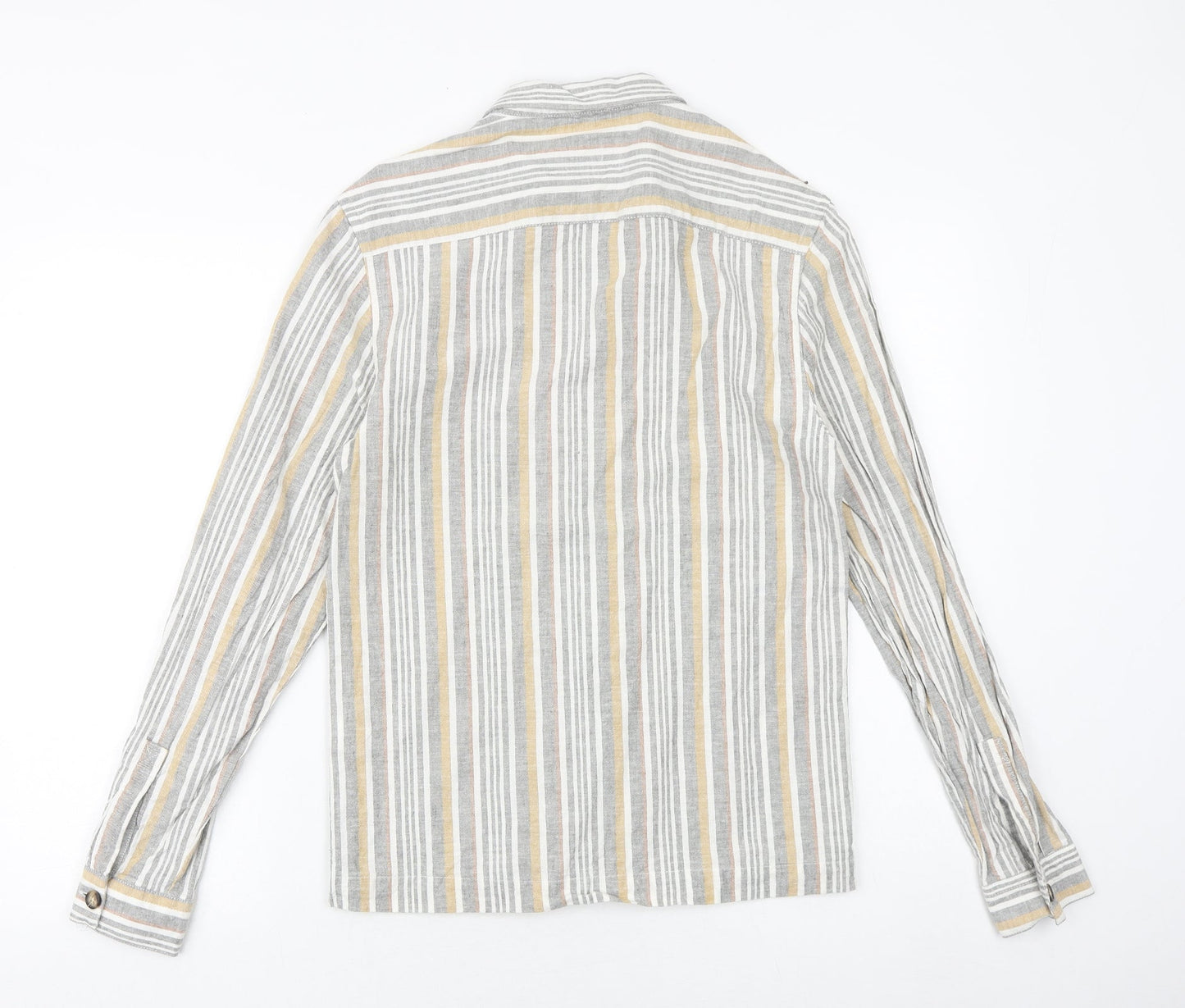 Mens UK Size S River Island Grey  Button-Up Long Sleeve Casual Shirt
