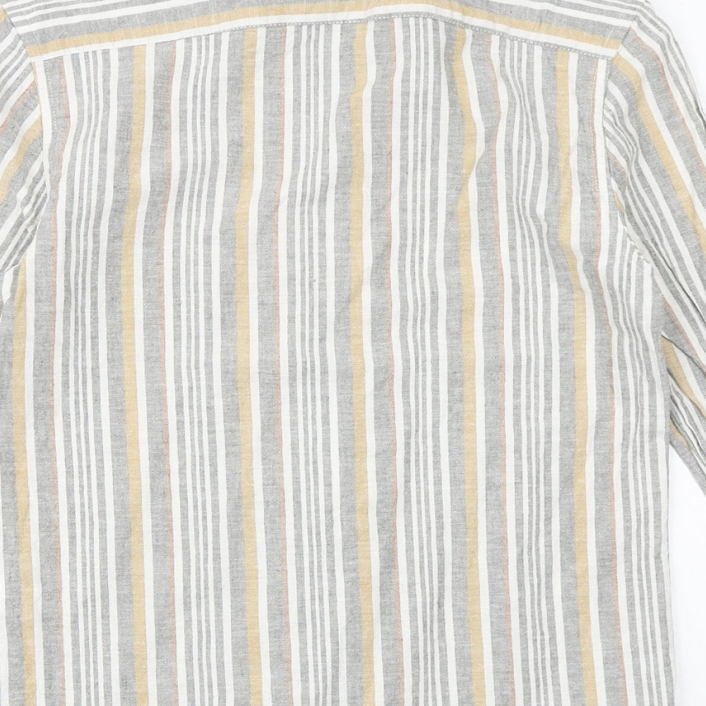 Mens UK Size S River Island Grey  Button-Up Long Sleeve Casual Shirt