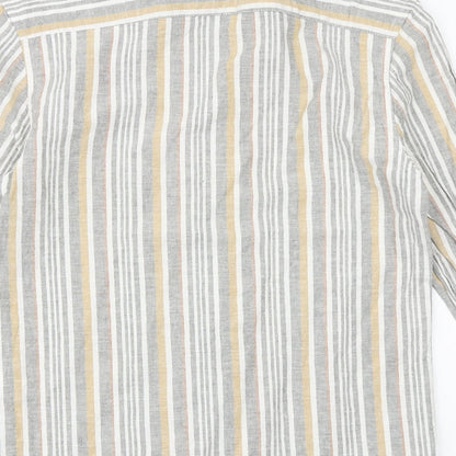 Mens UK Size S River Island Grey  Button-Up Long Sleeve Casual Shirt