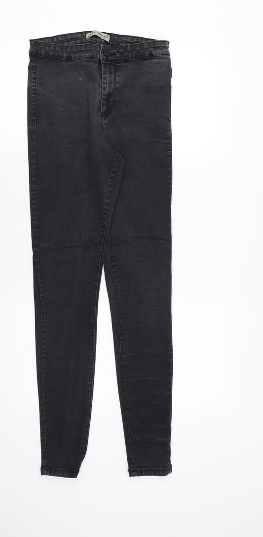 Denim & Co. Womens Black Cotton Skinny Jeans Size 12 Regular Zip