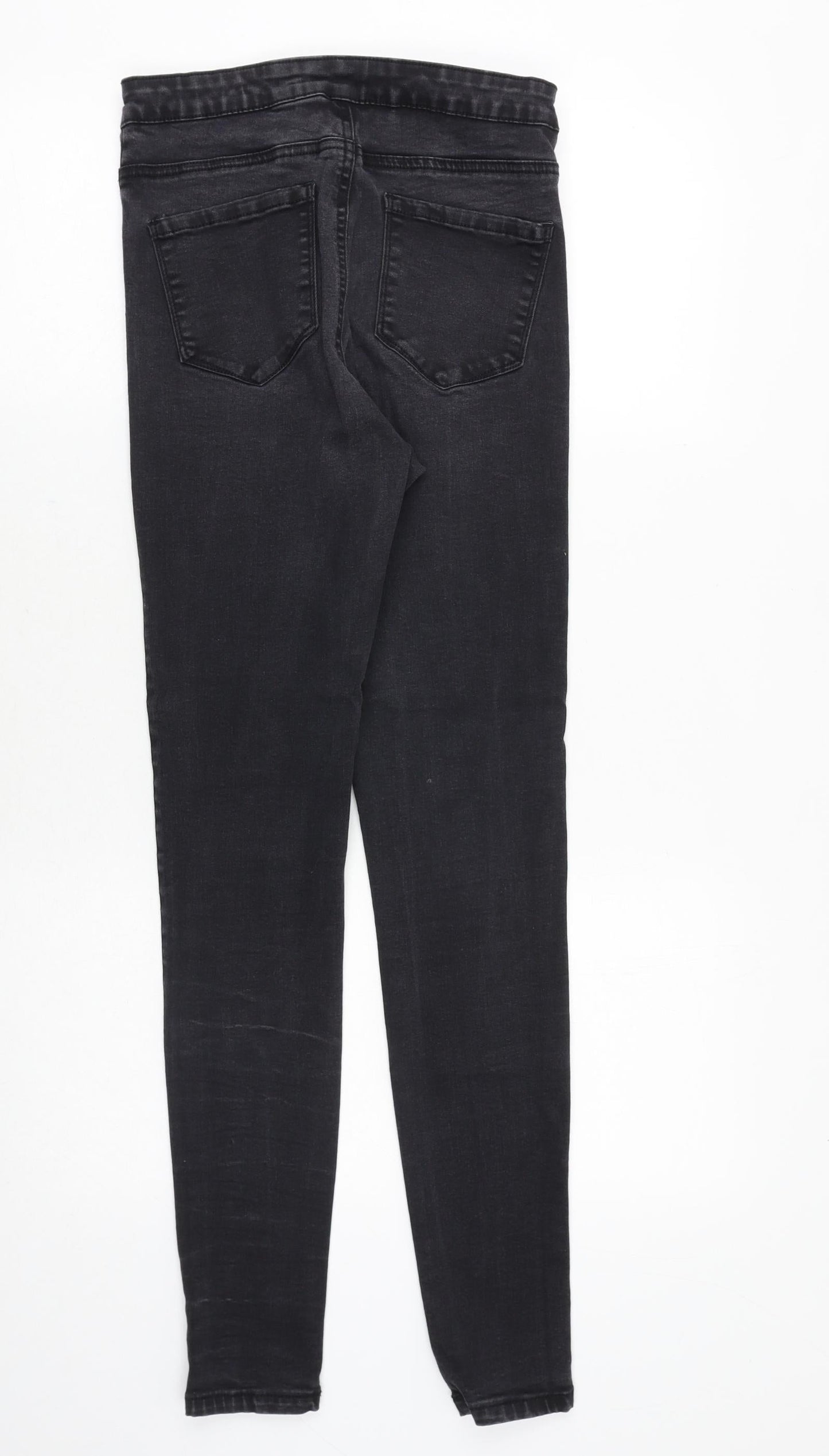 Denim & Co. Womens Black Cotton Skinny Jeans Size 12 Regular Zip