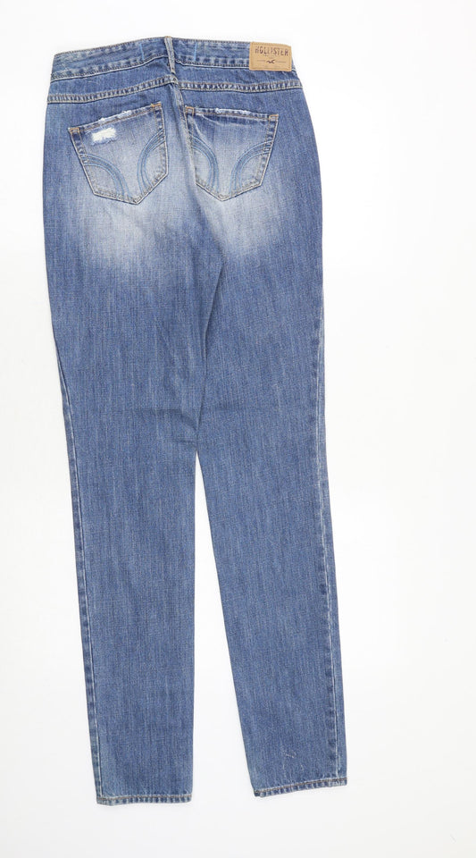 Hollister Womens Blue Cotton Straight Jeans Size 25 in Regular Zip
