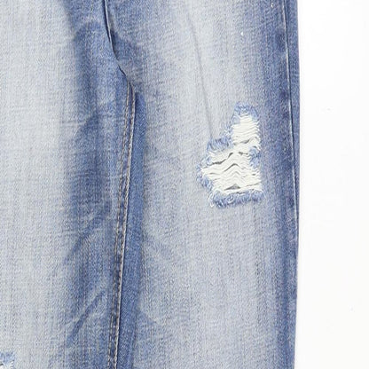 Hollister Womens Blue Cotton Straight Jeans Size 25 in Regular Zip