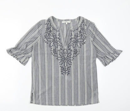 Womens UK Size 8 NEXT Blue Basic Blouse