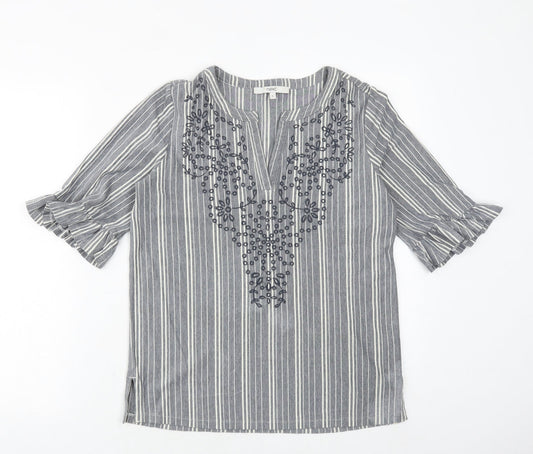 Womens UK Size 8 NEXT Blue Basic Blouse