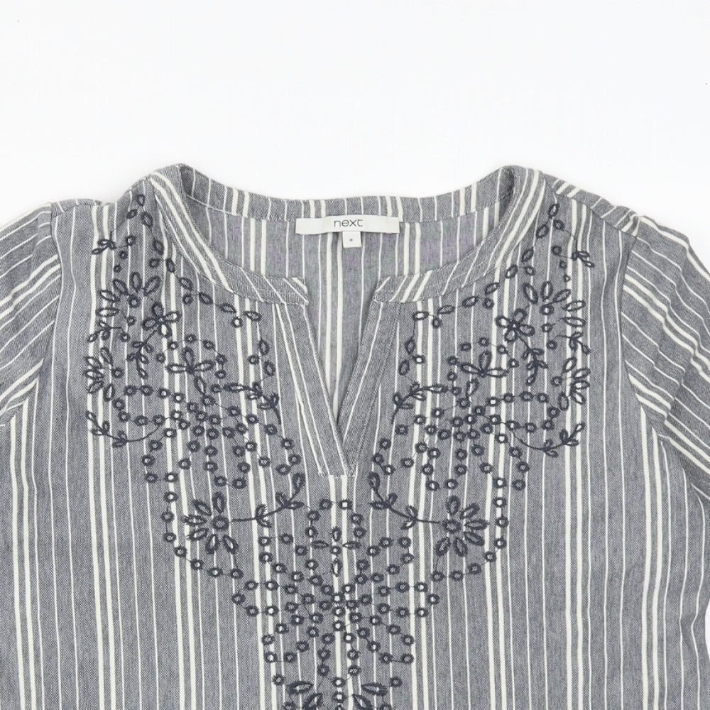 Womens UK Size 8 NEXT Blue Basic Blouse
