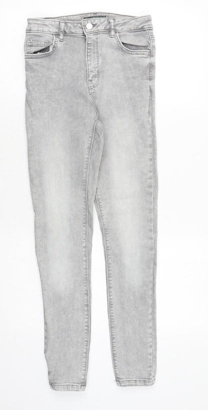 Denim & Co. Womens Grey Cotton Skinny Jeans Size 10 Regular Zip
