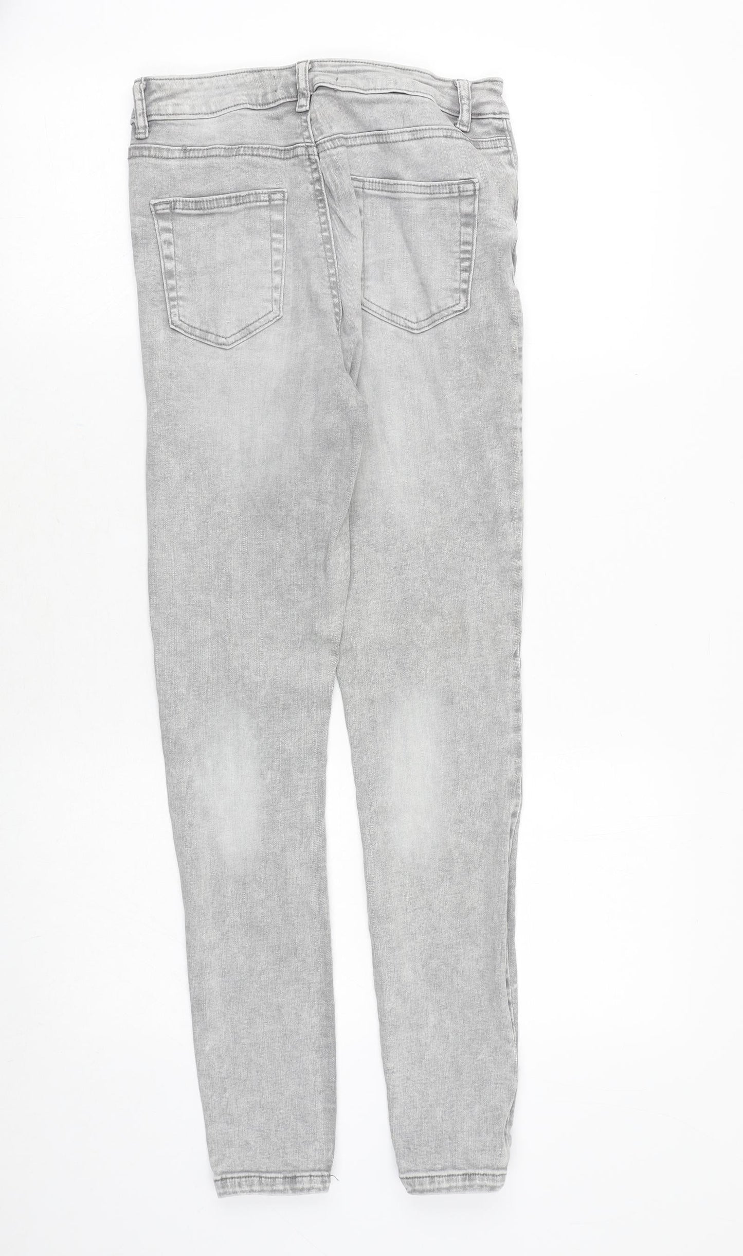 Denim & Co. Womens Grey Cotton Skinny Jeans Size 10 Regular Zip