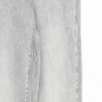 Denim & Co. Womens Grey Cotton Skinny Jeans Size 10 Regular Zip