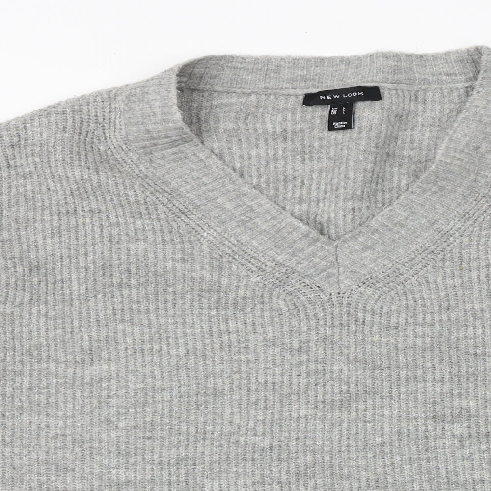 Womens UK Size L New Look Grey Pullover Jumper