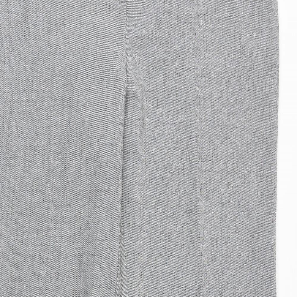 Tuchuzy Womens Grey Polyester Trousers Size 16 Regular Zip