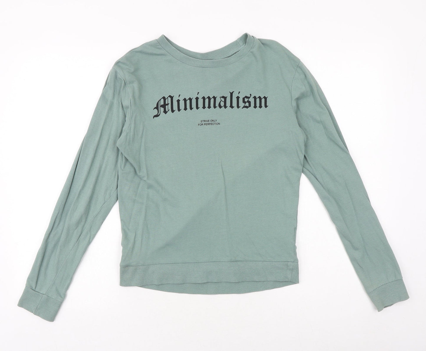 H&M Womens Green 100% Cotton Pullover Sweatshirt Size S Pullover