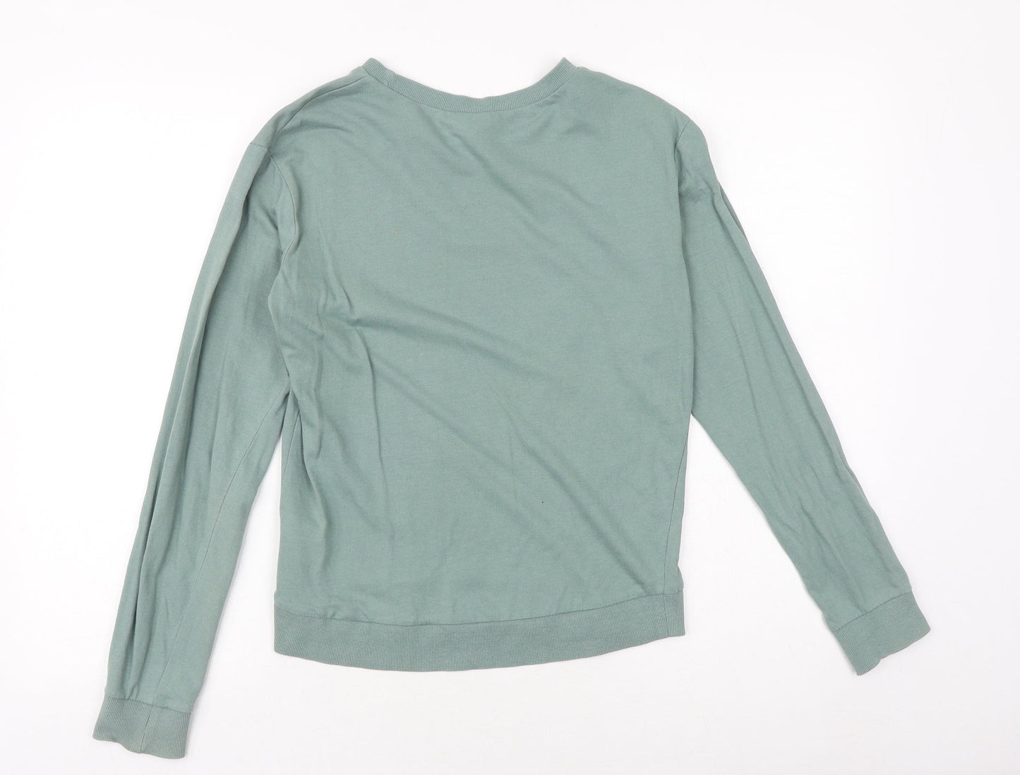 H&M Womens Green 100% Cotton Pullover Sweatshirt Size S Pullover