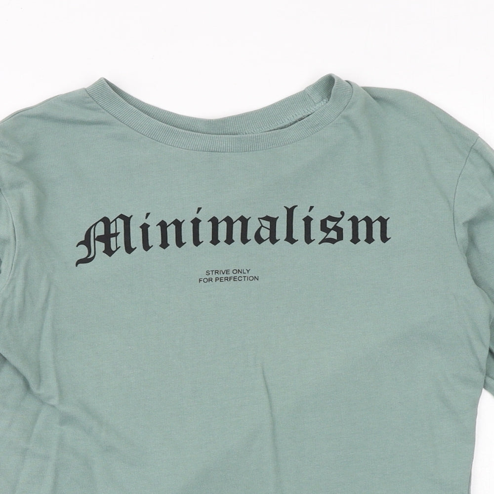 H&M Womens Green 100% Cotton Pullover Sweatshirt Size S Pullover