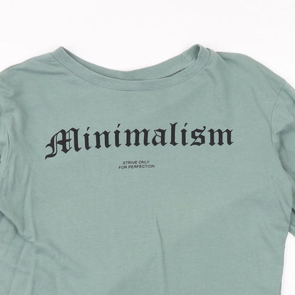 H&M Womens Green 100% Cotton Pullover Sweatshirt Size S Pullover