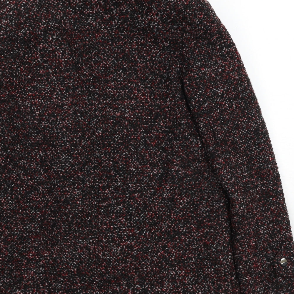 TU Womens Red Geometric Jacket Size 8 Zip