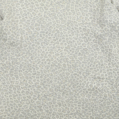 Carrini Womens Beige Round Neck Animal Print Polyester Pullover Jumper Size S - Size S/M Leopard Print