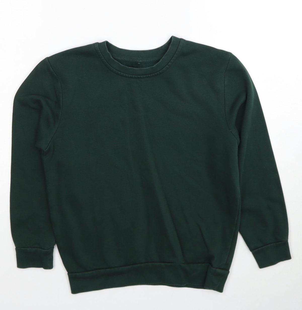 Preworn Boys Green Cotton Pullover Sweatshirt Size 8-9 Years Pullover