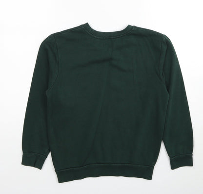 Preworn Boys Green Cotton Pullover Sweatshirt Size 8-9 Years Pullover