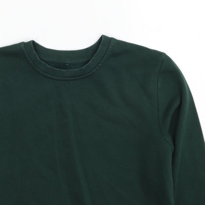 Preworn Boys Green Cotton Pullover Sweatshirt Size 8-9 Years Pullover