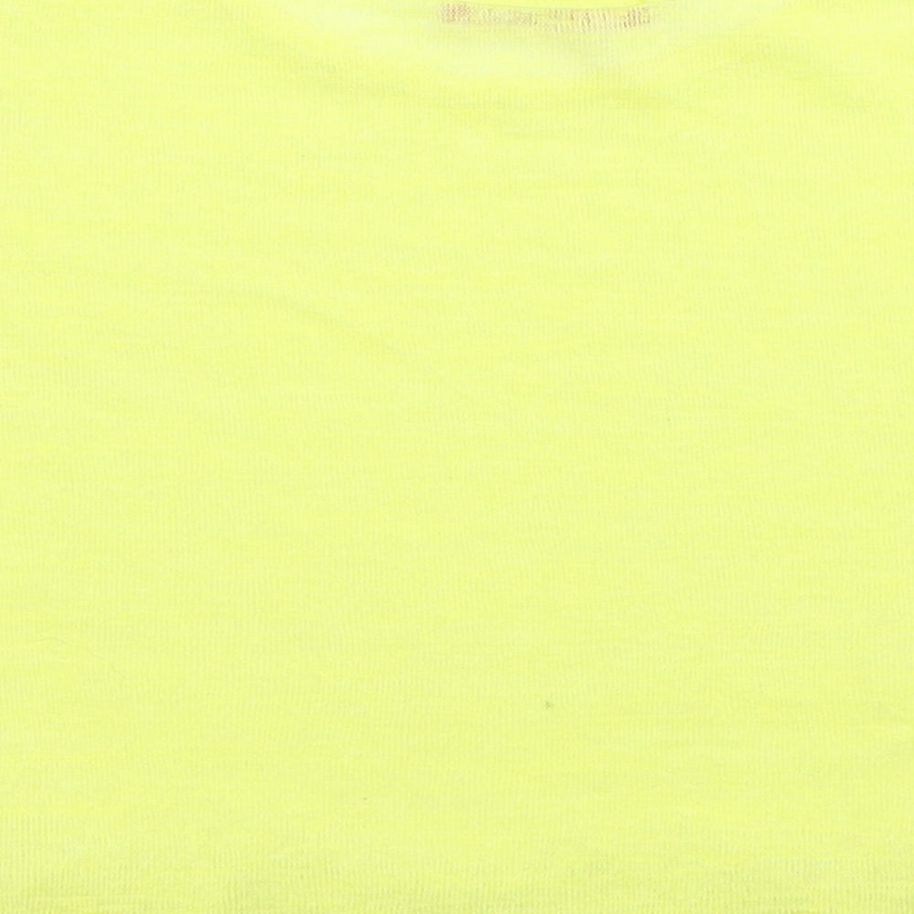 Young Dimension Girls Yellow Polyester Basic T-Shirt Size 10-11 Years Round Neck Pullover