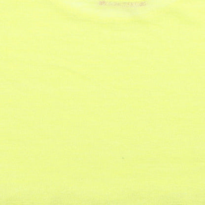 Young Dimension Girls Yellow Polyester Basic T-Shirt Size 10-11 Years Round Neck Pullover