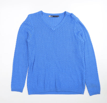 Womens UK Size 10 EWM Blue Pullover Jumper