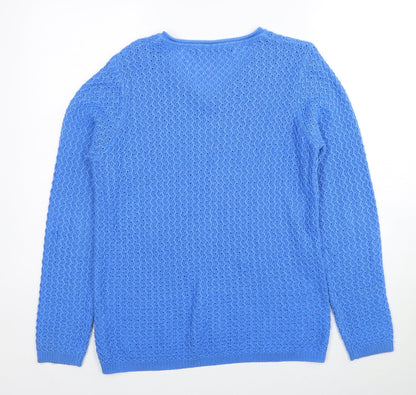Womens UK Size 10 EWM Blue Pullover Jumper