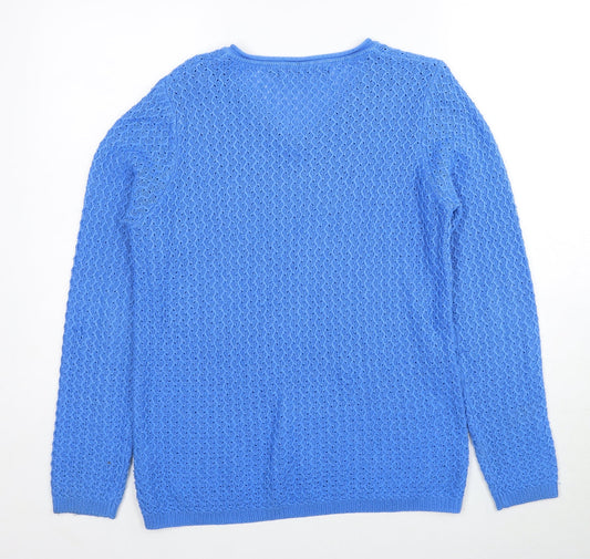 Womens UK Size 10 EWM Blue Pullover Jumper