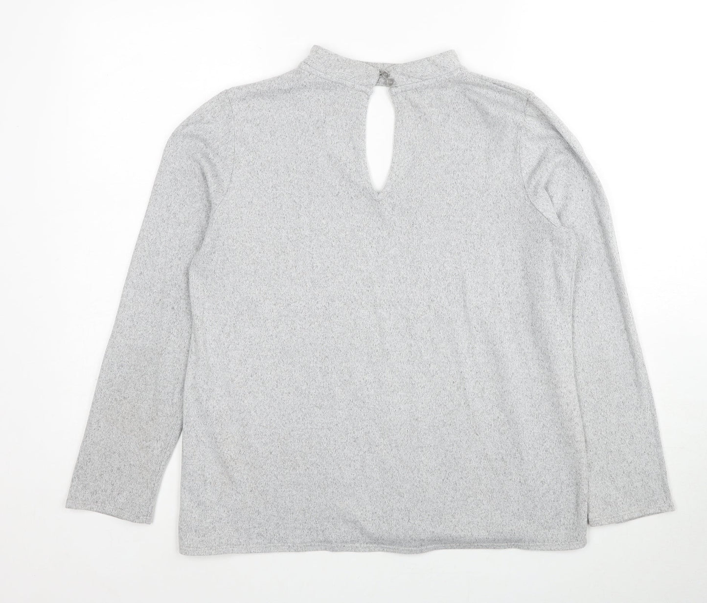 F&F Womens Grey V-Neck Polyester Pullover Jumper Size 14