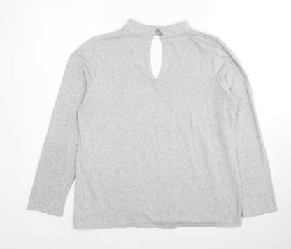 F&F Womens Grey V-Neck Polyester Pullover Jumper Size 14