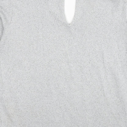 F&F Womens Grey V-Neck Polyester Pullover Jumper Size 14