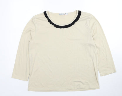 Womens UK Size 16 Poppy Beige Basic Blouse