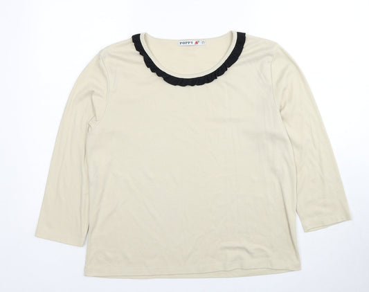 Womens UK Size 16 Poppy Beige Basic Blouse