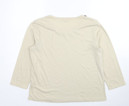 Womens UK Size 16 Poppy Beige Basic Blouse