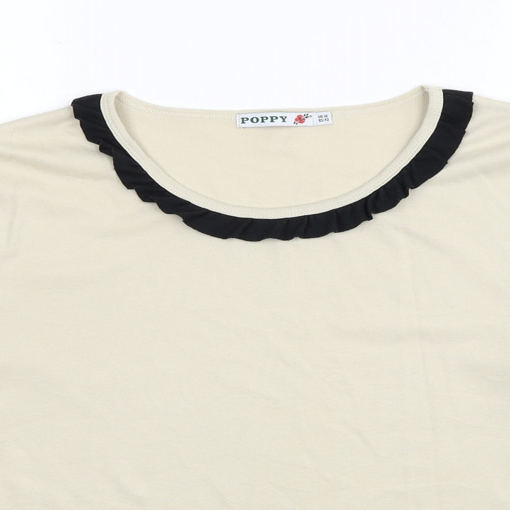 Womens UK Size 16 Poppy Beige Basic Blouse