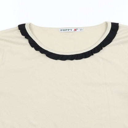 Womens UK Size 16 Poppy Beige Basic Blouse