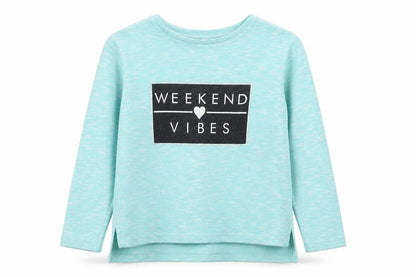 Young Dimension Girls Blue Round Neck Geometric Polyester Pullover Jumper Size 7-8 Years Pullover - Weekend Vibes