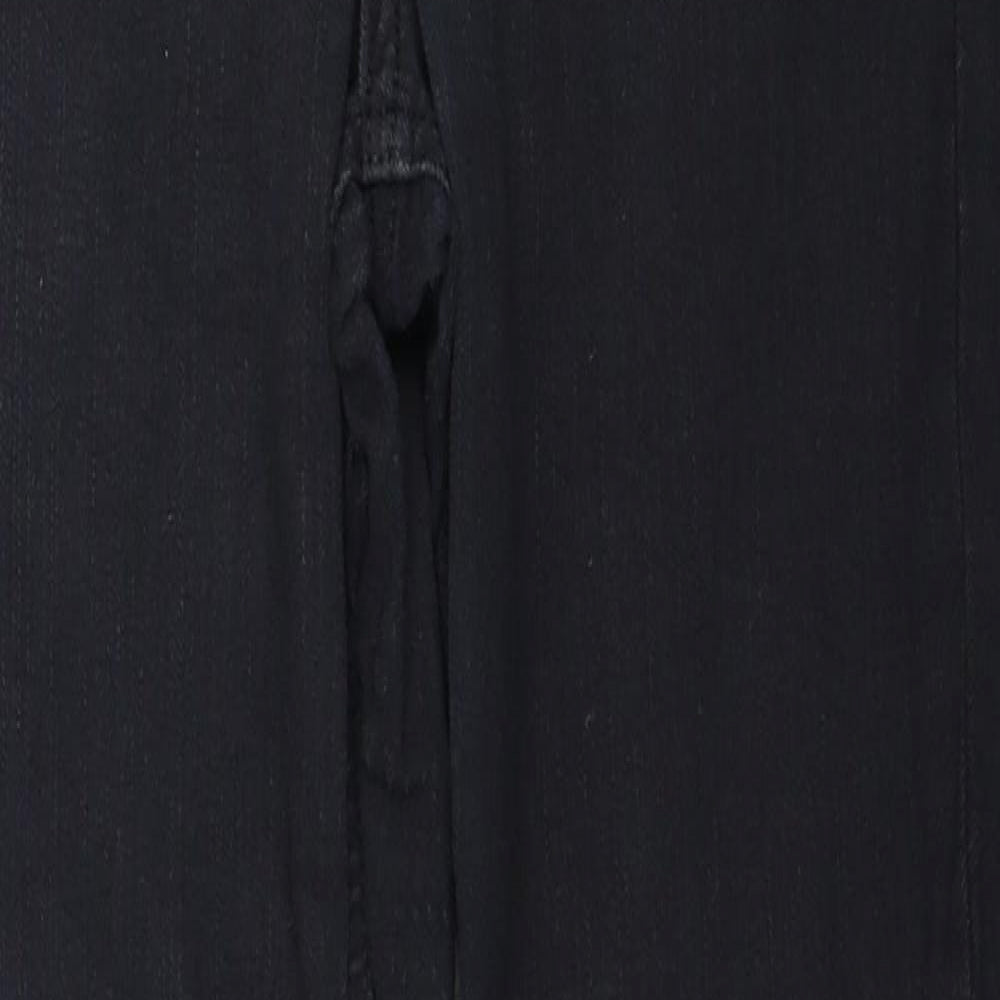 Topshop Womens Black Cotton Straight Jeans Size 26 in L30 in Regular Zip